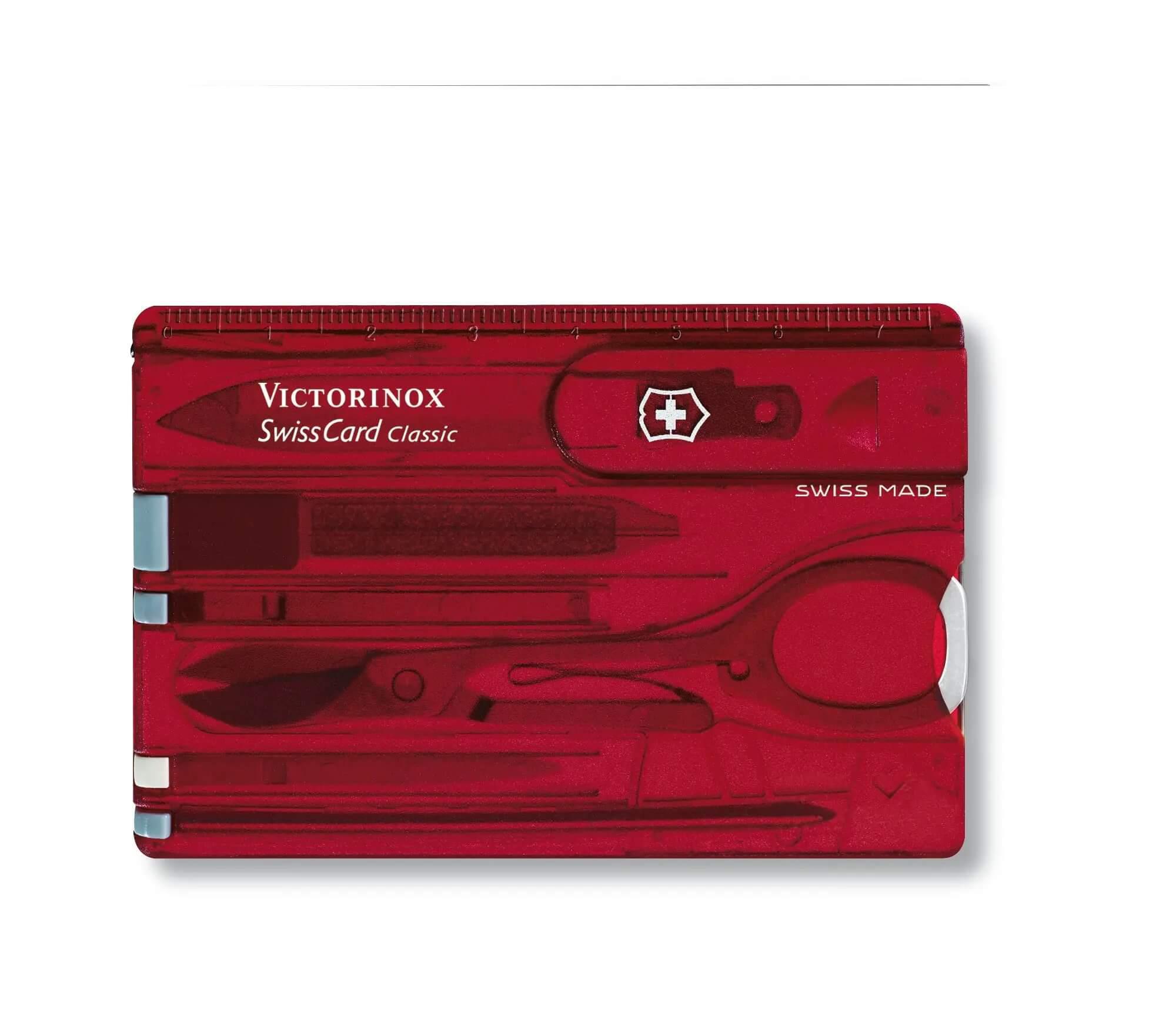 Tarjeta suiza clásica Victorinox roja con 10 funciones