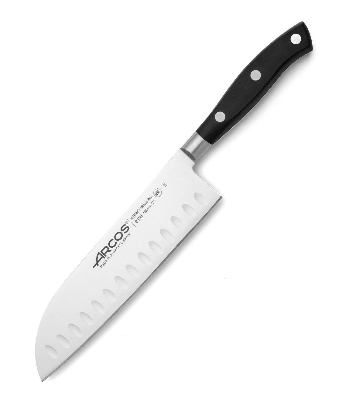 Faca Arcos Riviera Santoku com lâmina de 18 cm