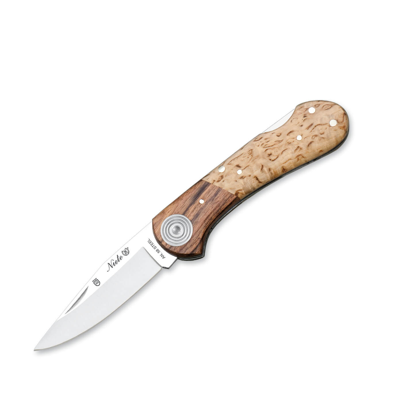 Navaja de bolsillo Nieto Coyote con mango de madera de abedul y p...