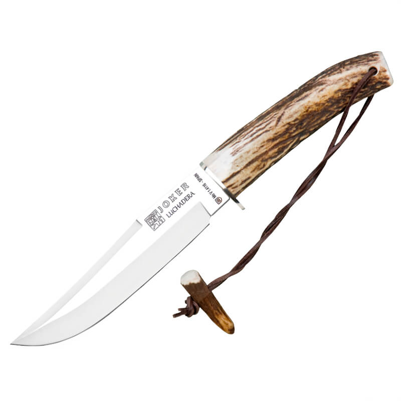 Cuchillo de caza Joker Luchadera con mango de asta de ciervo y ho...