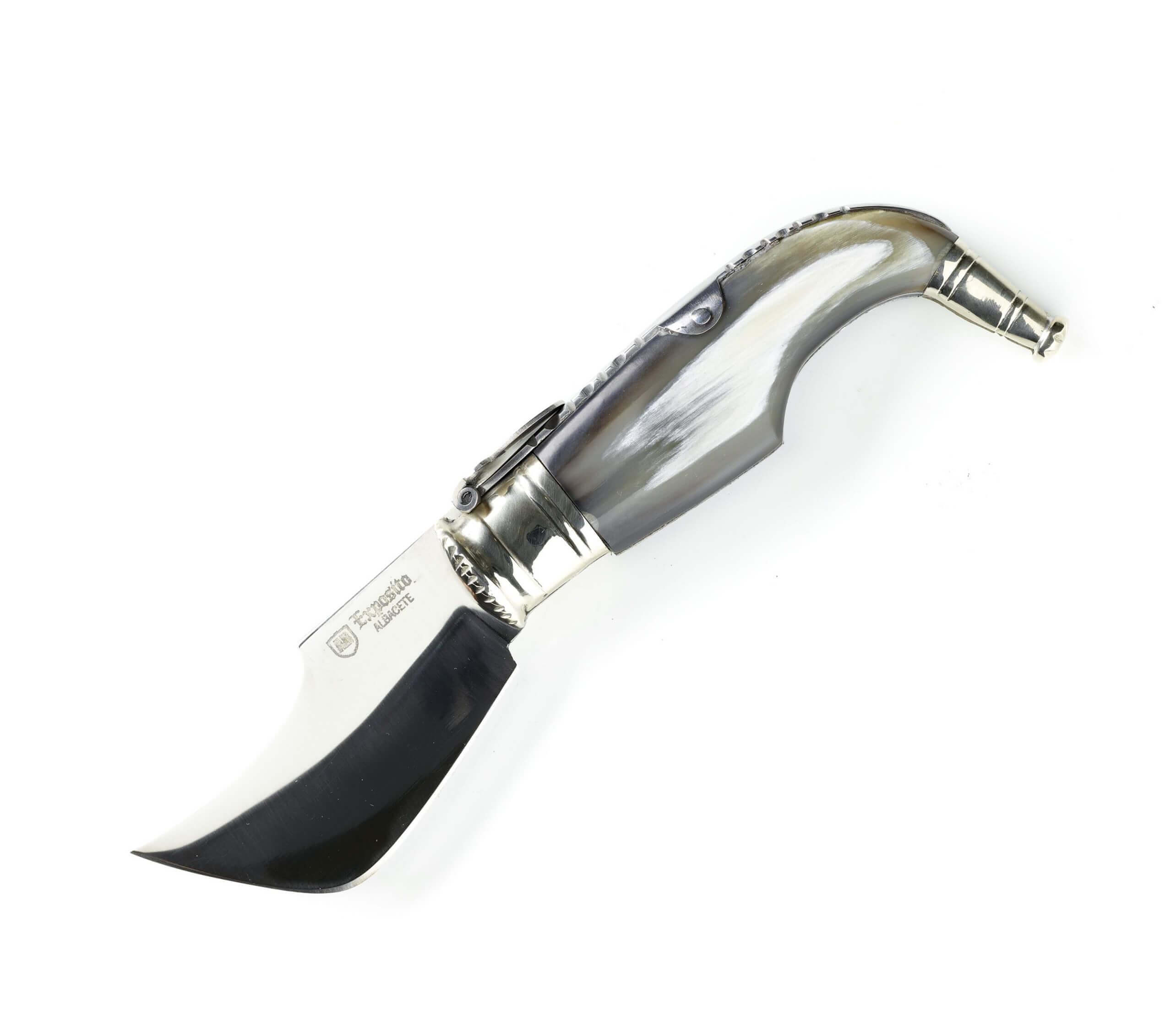 Navaja capaora con mango de asta de toro y hoja de 8,5 cm