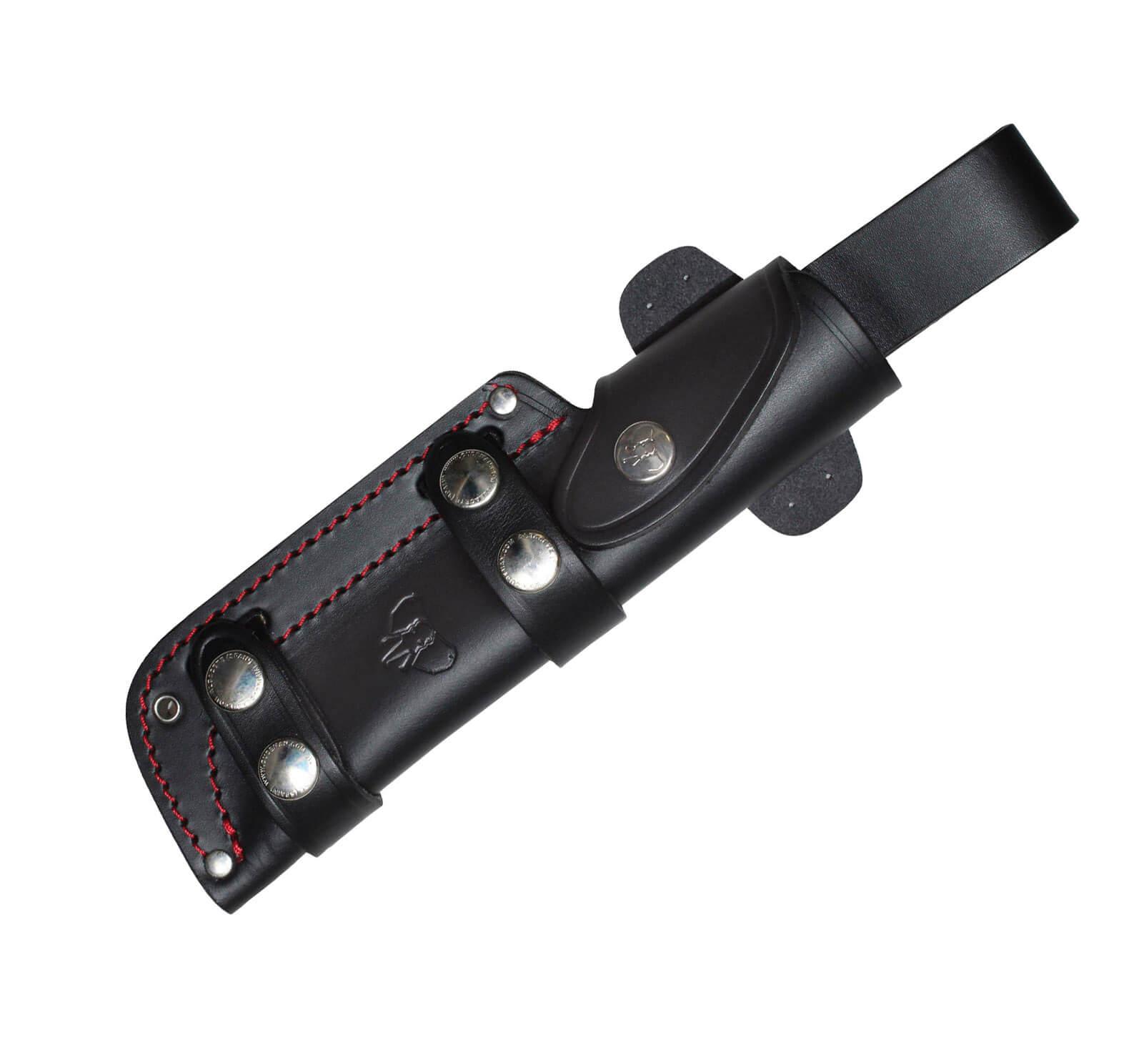 Cuchillo MT1 Cudeman. Mango micarta negra. Funda de cuero