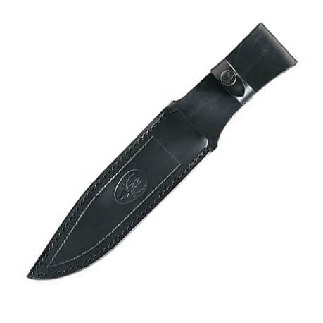 Cuchillo de caza Muela Scorpion-18W con mango de goma negra y hoja satinada de 18 cm
