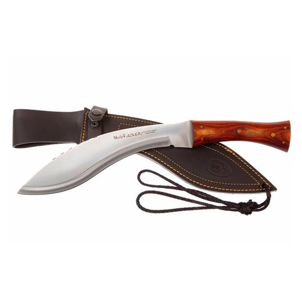 Machete Kukri-26M de Muela con mango de madera de rosewood y hoja enteriza de 26 cm