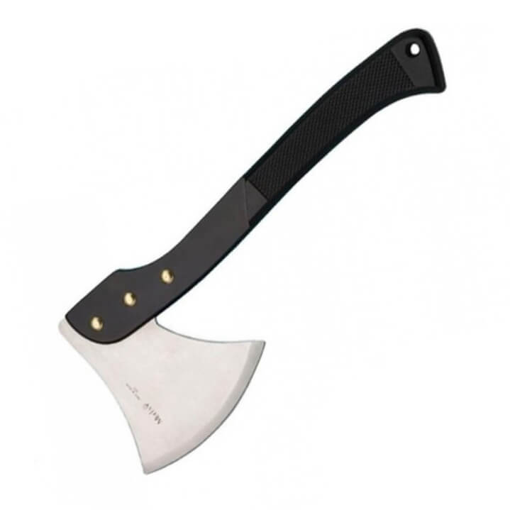 Hacha de caza Muela Ha-W con mango de aluminio y funda de cuero