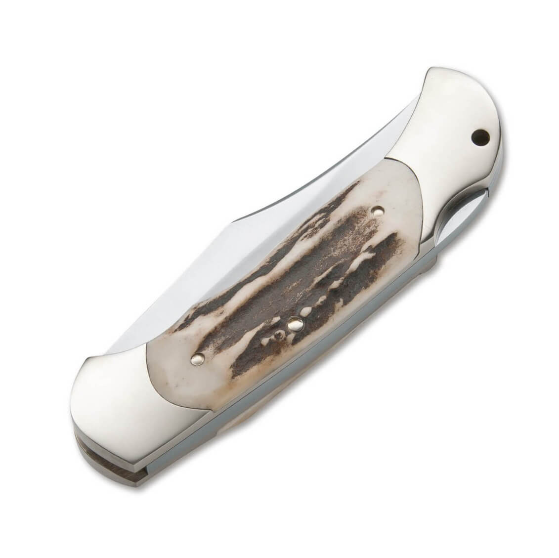 Navaja de bolsillo Boker Optima con mango de asta de ciervo y hoja de 9 cm