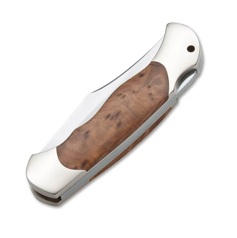 Navaja de bolsillo Boker Optima con mango de madera de thuya y hoja de 9 cm