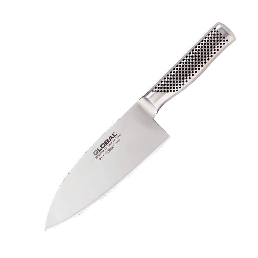 Cuchillo de carne y pescado Global G-29 con hoja ancha de 18 cm