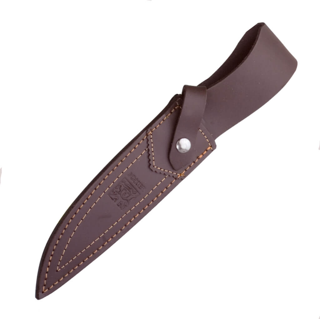 Cuchillo de caza Jabato con mango de asta de ciervo tallado a mano y hoja drop point de 17 cm