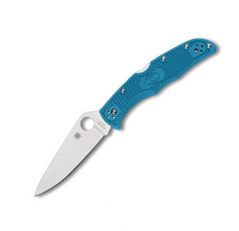 Navaja Spyderco Endura 4 con hoja de VG10 y mango de FRN azul