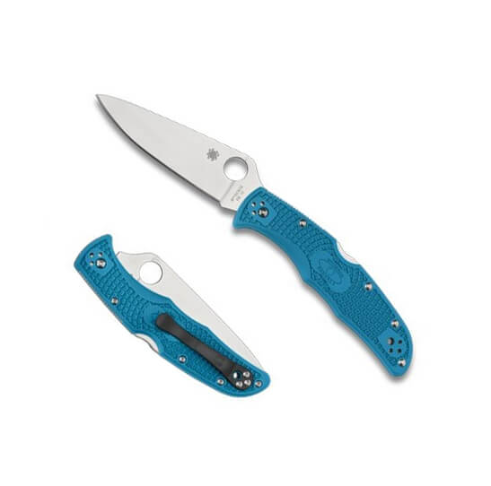 Navaja Spyderco Endura 4 con hoja de VG10 y mango de FRN azul