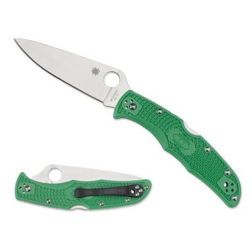 Navaja Spyderco Endura 4 con hoja de VG10 y mango de FRN verde