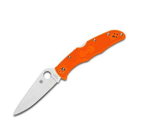 Navaja Spyderco Endura 4 con hoja de VG10 y mango de FRN naranja