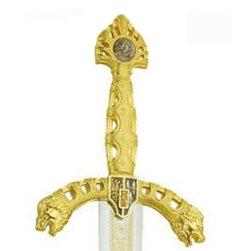 Épée Roland à poignée dorée avec décorations 564