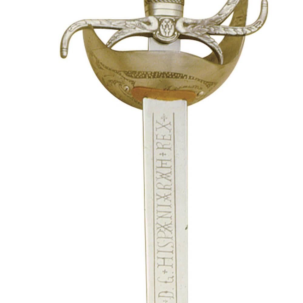 Espada de Carlos III bronce con hoja grabada Marto 385