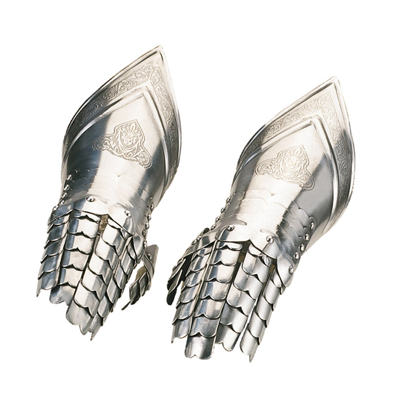 Guantelete medieval grabado hecho a mano 942