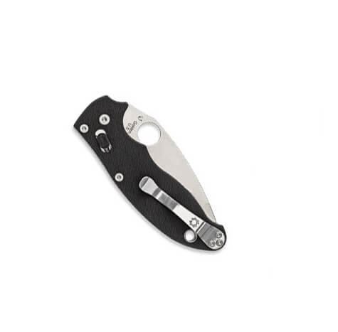 Spyderco Manix 2 Taschenmesser mit schwarzem G10-Griff und 8,6 cm langer, teilweise gezahnter Klinge
