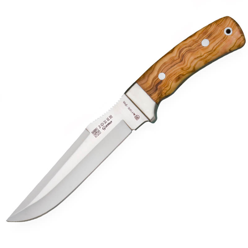 Cuchillo de caza Joker Gamo con mango de madera de olivo con viro...