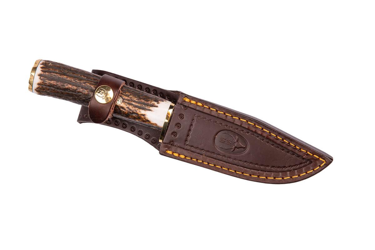 Cuchillo de lujo Braco con hoja de acero damasco con mango de asta de ciervo