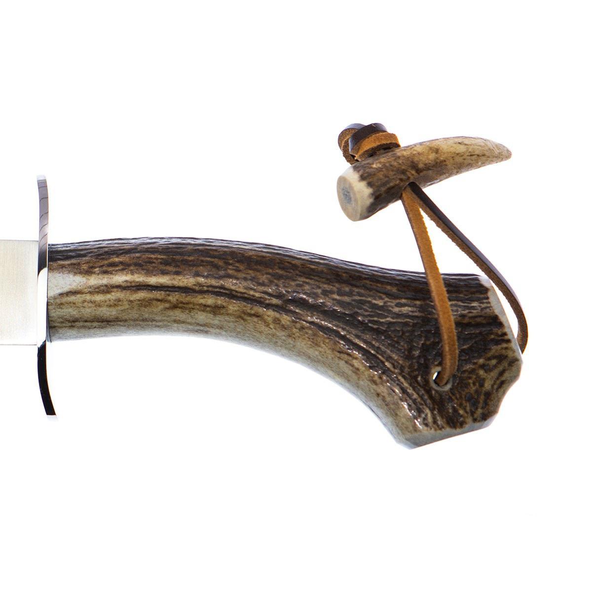 Cuchillo de caza Muela Albar con puño de asta de ciervo y guarda de acero inox