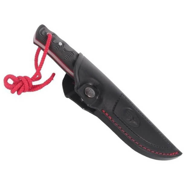 Faca tática Muela Kodiak com lâmina de aço sandvik e cabo micarta verde e bainha kydex