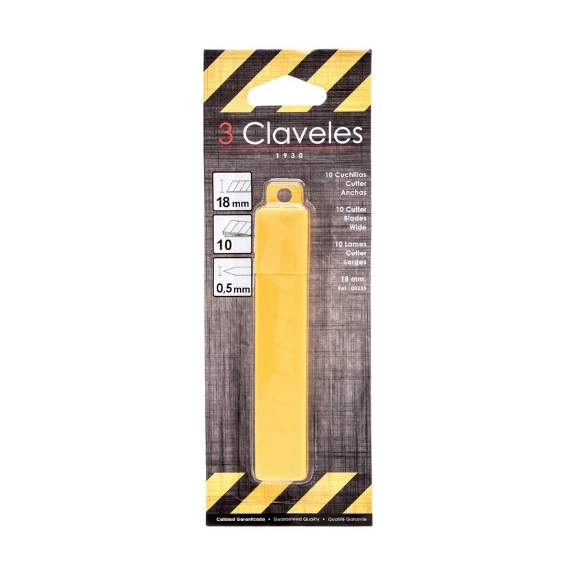 Pack de 10 cuchillas para cutter de 18 mm 3 Claveles