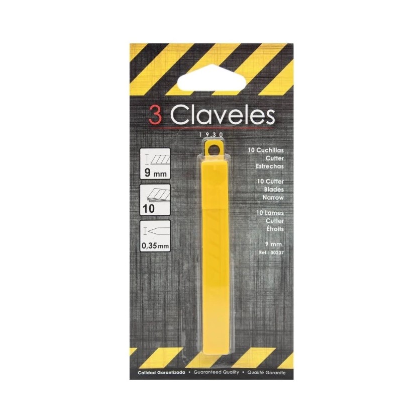 Pack de 10 cuchillas para cutter de 9 mm 3 Claveles