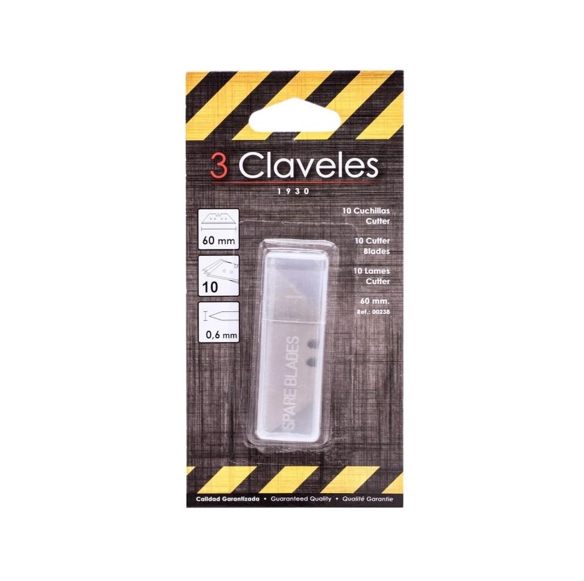 Pack de 10 cuchillas para cutter de 60 mm 3 Claveles
