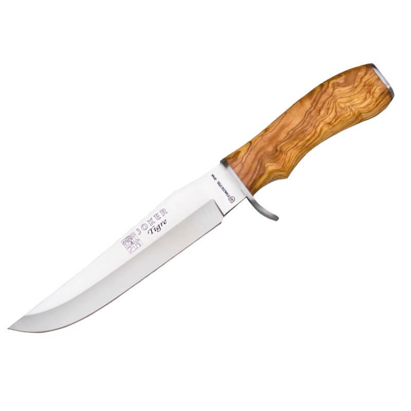 Cuchillo de caza Joker Tigre con mango de madera de olivo y hoja ...
