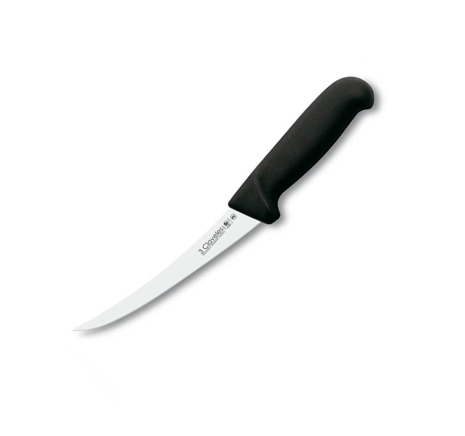 3 Claveles Cuchillo deshuesador curvo con hoja de 15 cm y mango n...