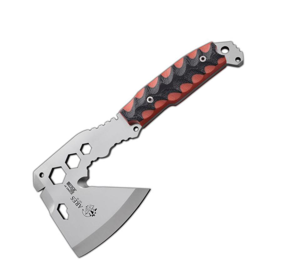 JV Ares Axt mit zweifarbigem Micarta-Griff und Multifunktionsklin...