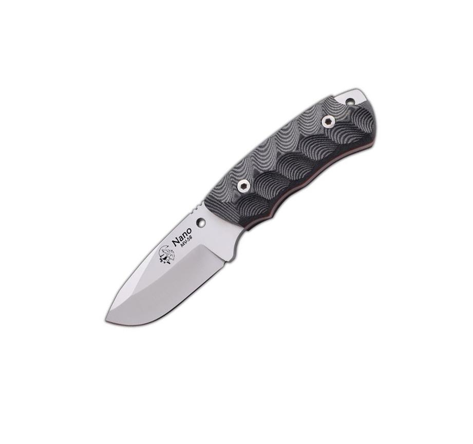 JV Cuchillo de cuello Nano 2.0 con cachas de micarta negra