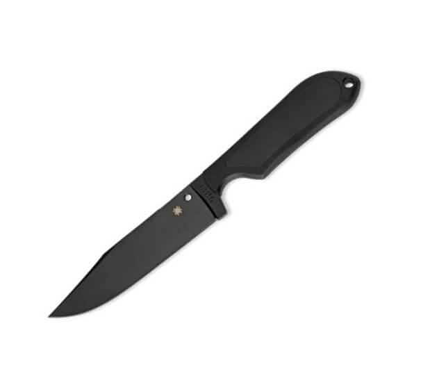 Cuchillo de caza Spyderco Street Bowie con mango de FRN negro y h...