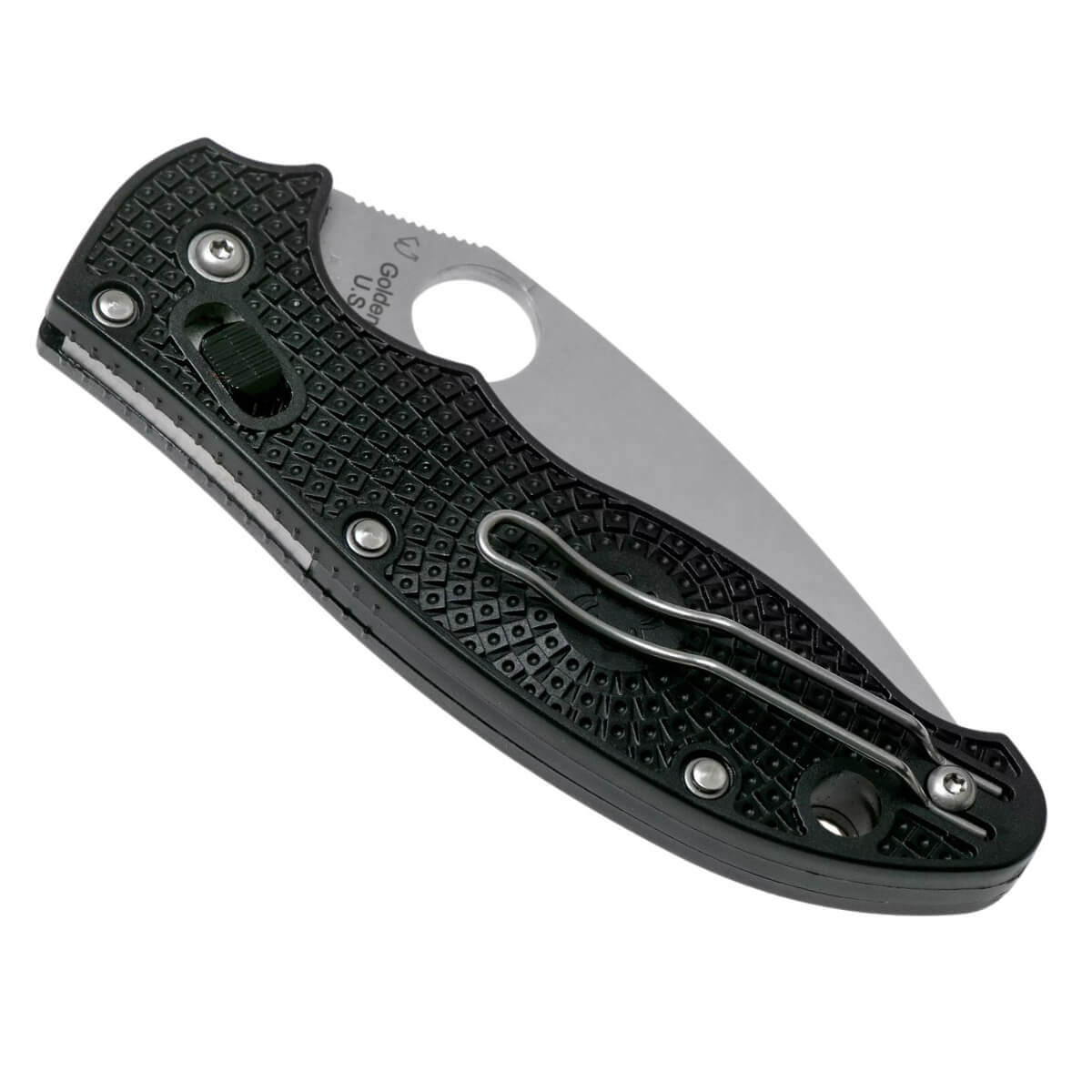 Navaja MANIX 2 con mango de fibra de vidrio negra y hoja de CTS-BD1N con filo liso