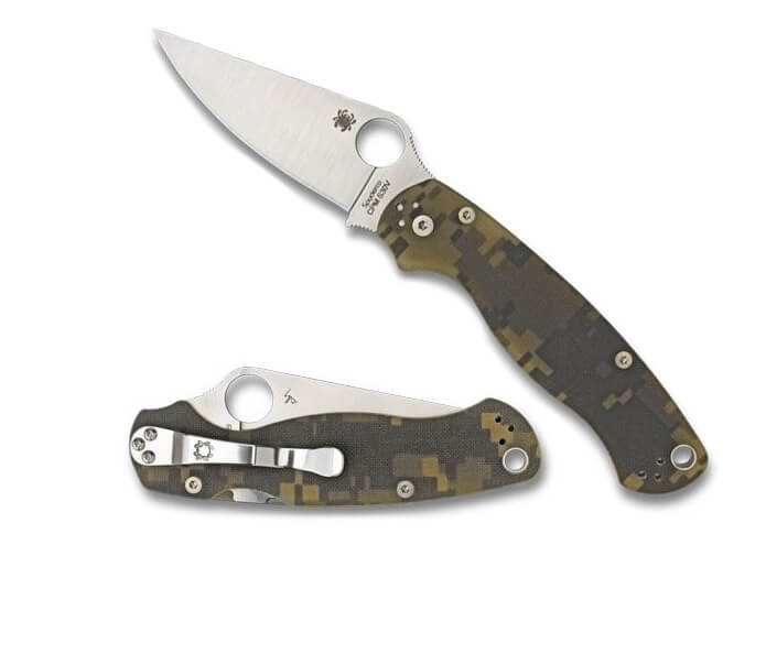 Spyderco Para military 2 con mango de G10 camo y hoja 8.6 cm de acero CPM S30V