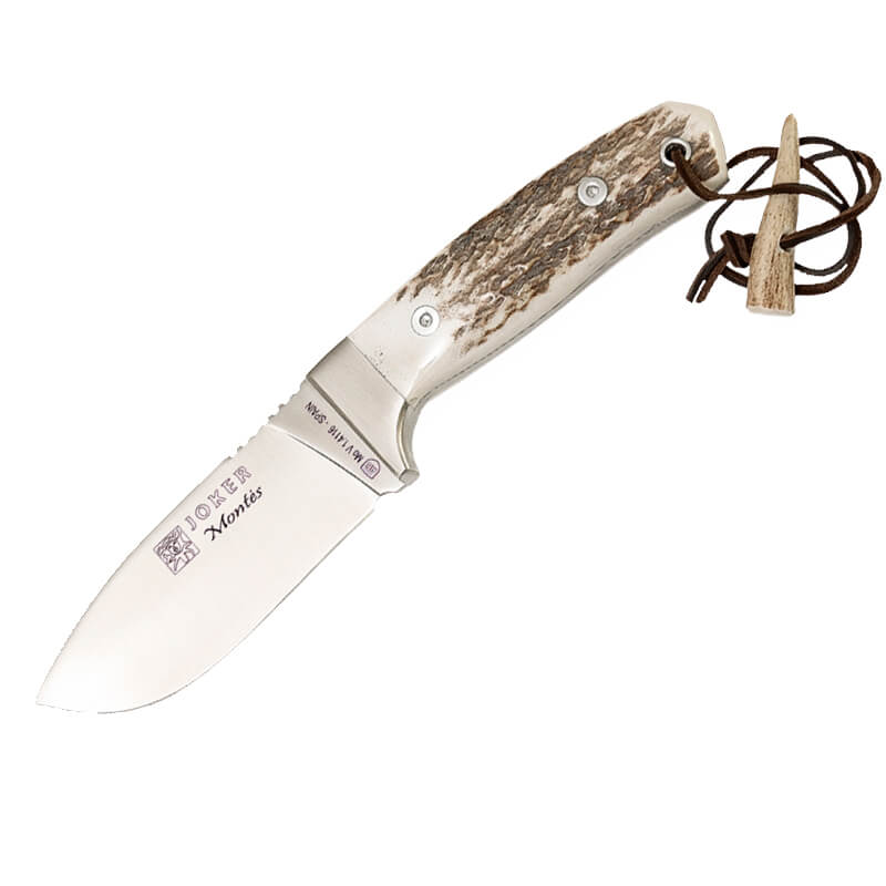 Couteau de chasse Joker Montés avec manche en bois de cerf avec m...
