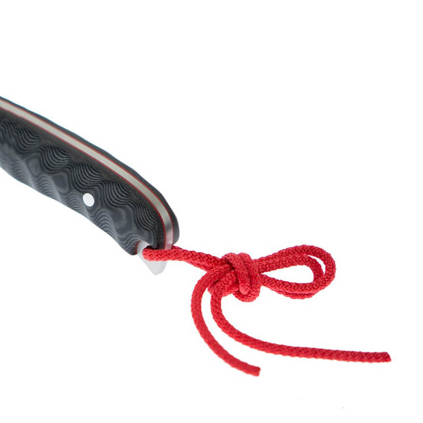 Cuchillo Muela Husky-10M con cachas de micarta negra y funda de cuero negro