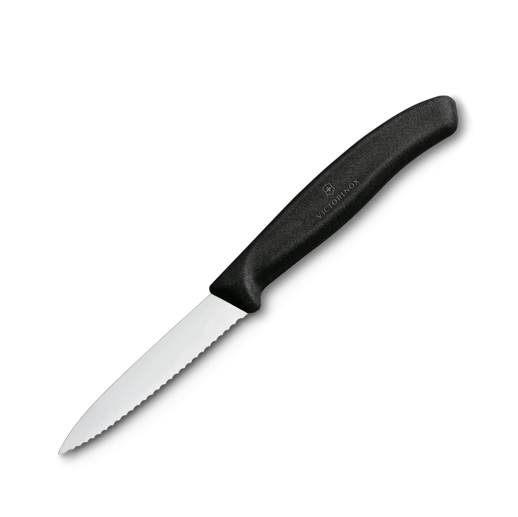 Cuchillo para verdura Victorinox de mango negro con filo dentado ...