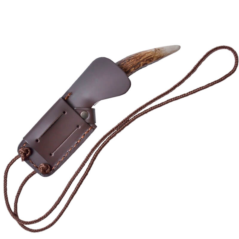 Cuchillo de cuello Joker Topo con mango de asta de ciervo y hoja de 7.5 cm