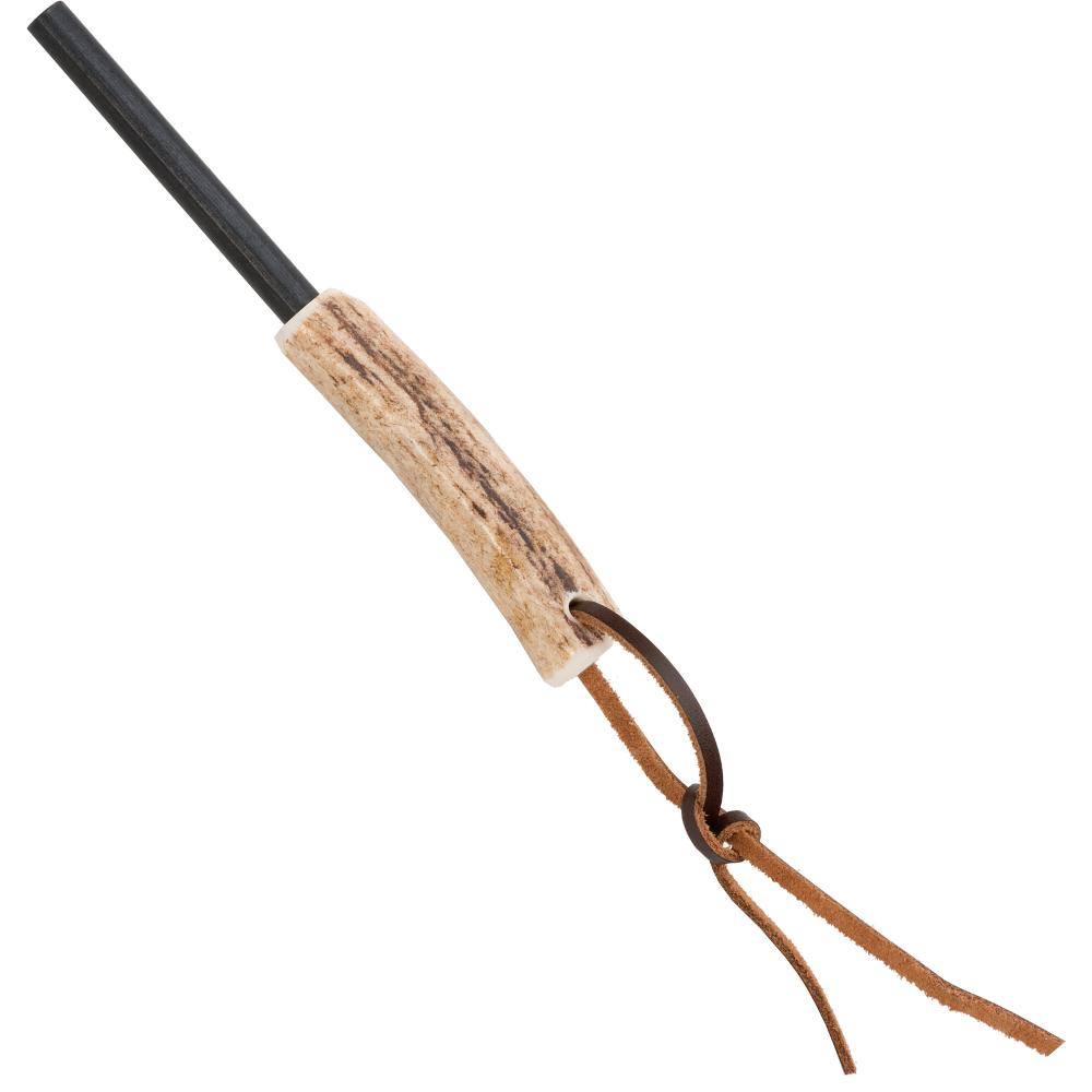 Cuchillo muela aborigen con cachas de micarta desierto y pedernal con asta de ciervo