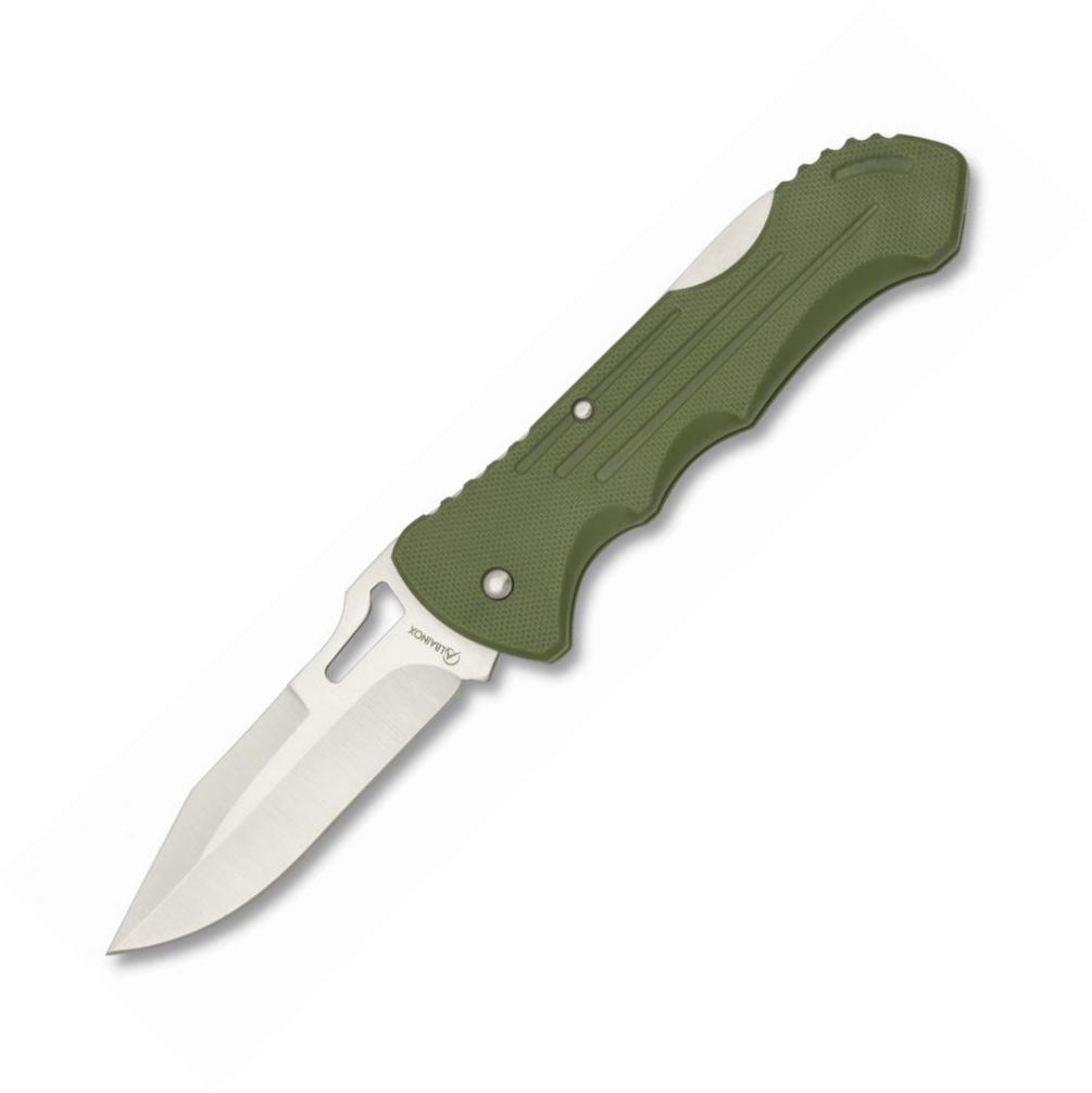 Navaja Albainox con cachas ABS de color verde, clip y hoja de 7,8...