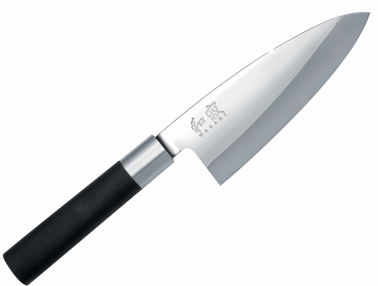 Cuchillo japones Deba KAI Wasabi Black con hoja de 15 cm 6715D