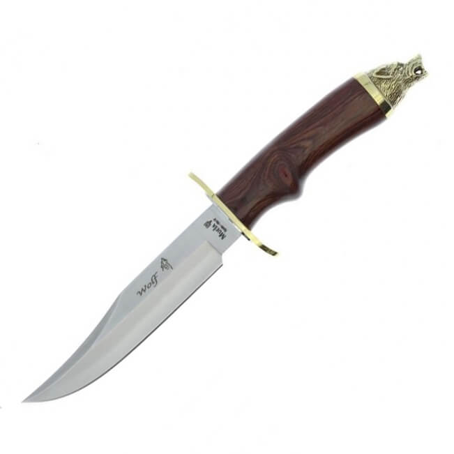 Cuchillo de caza Muela Wolf-16R con mango de madera prensada cora...