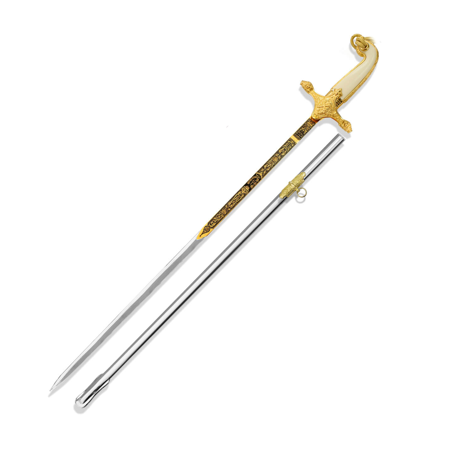 Sable de General del Ejército Español con empuñadura en latón bañ...