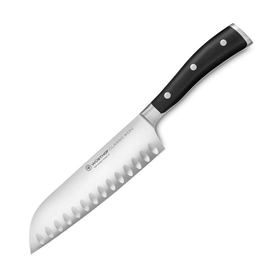 Set Cuchillo Santoku con hoja de 17 cm y cuchillo mondador Wusthof Classic Ikon