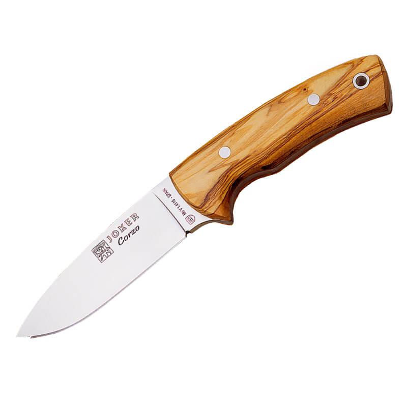 Couteau de chasse Joker Corzo avec manche en bois d'olivier