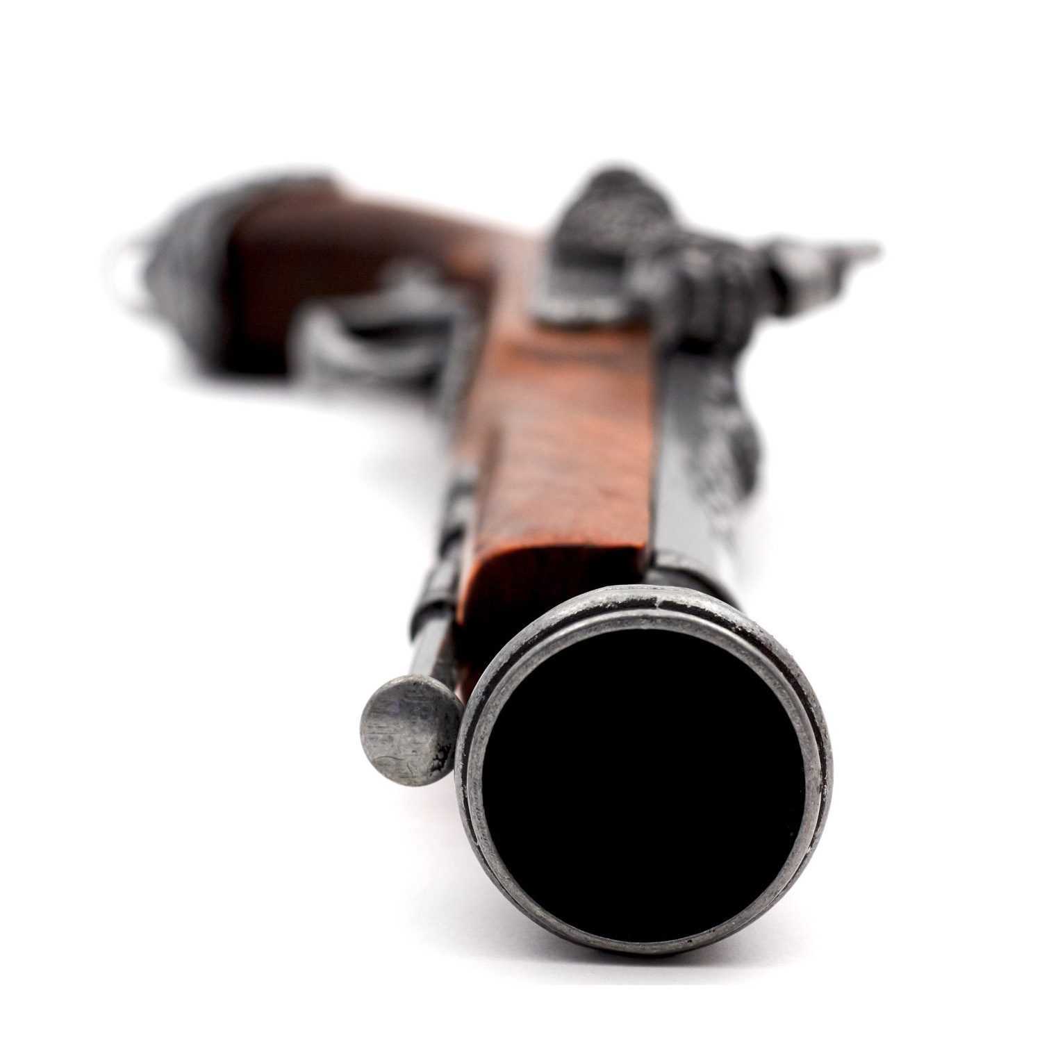 Pistolet pirate à percussion en bois et métal Italie XVIIIe siècle