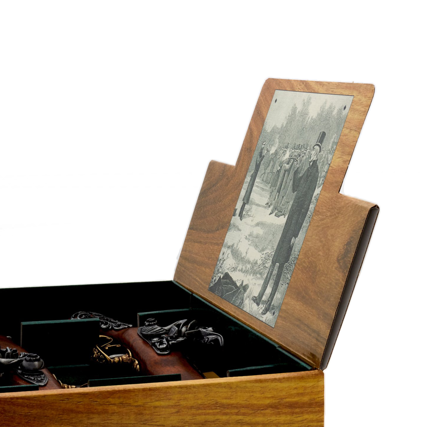 lot de 2 pistolets de duel en bois et métal 18ème siècle