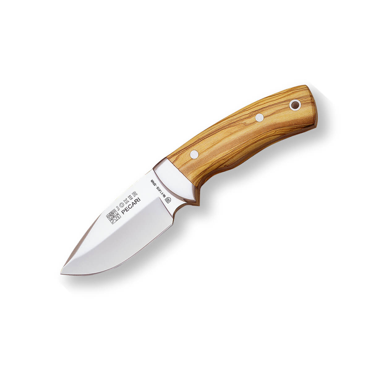 Cuchillo desollador Joker Pecari con mango de madera de olivo y v...