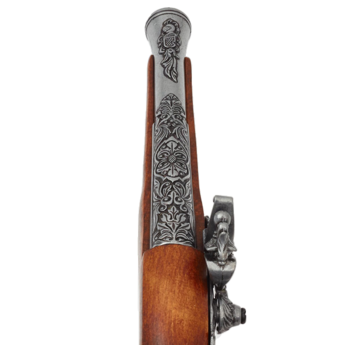 Pistolet à silex en bois et métal, Allemagne, XVIIIe siècle